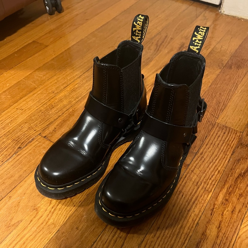 Black Leather Ankle Boots - Picture 3 of 5